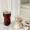 Cheap Ins Simple Striped Glass Water Cup Latte Coffee Cup Juice Cup
