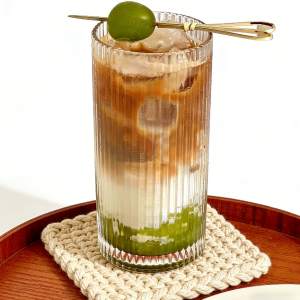 Modern Ribbed Soda Glass