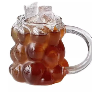 Grape-Shaped Glass Cup with Handle